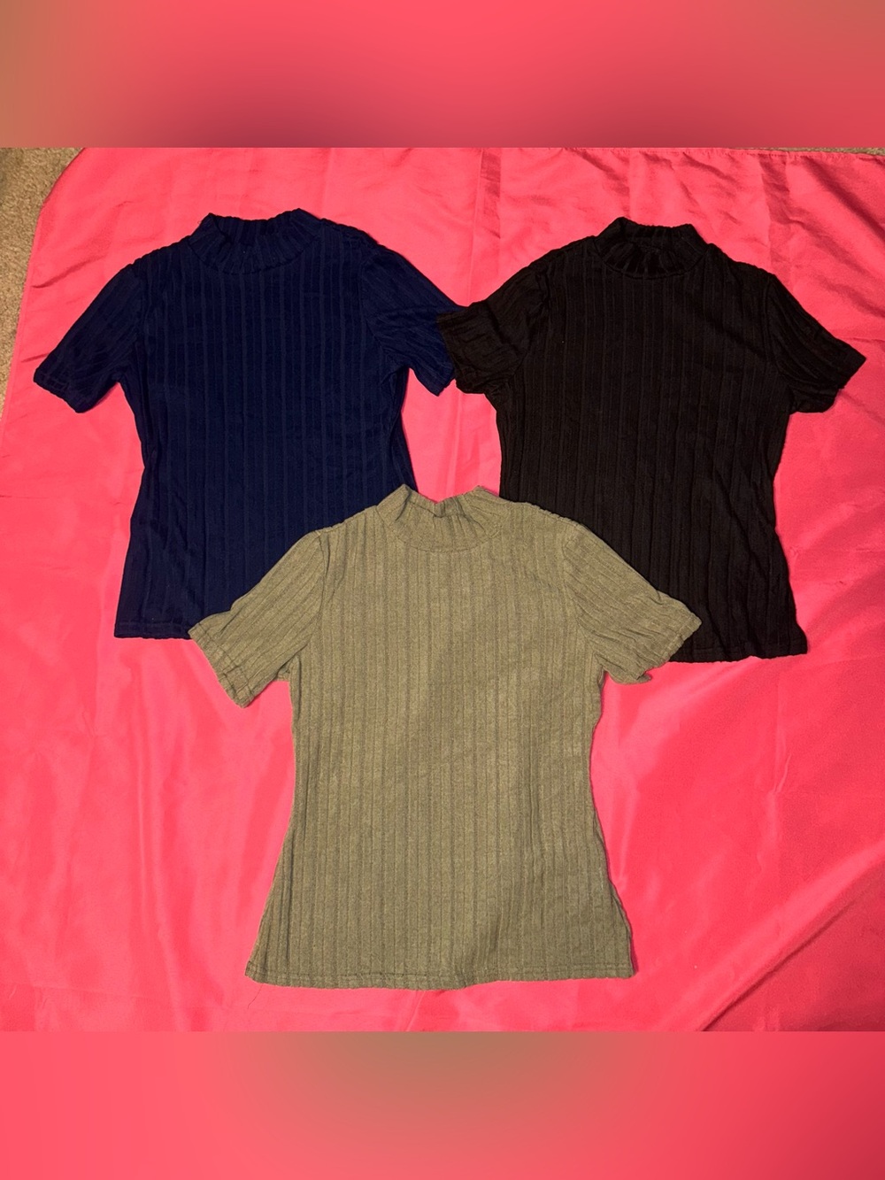 Womens Mock Neck Ribbed Blouse size XL Bundle / Womens Blouse size XL Bundle